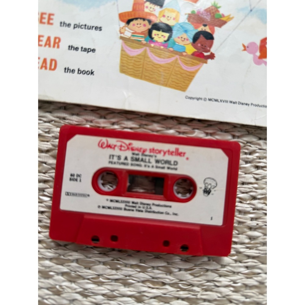 Vintage Walt Disney Mary Poppins & It's a Small World Read Along Book Cassette - Picture 4 of 5